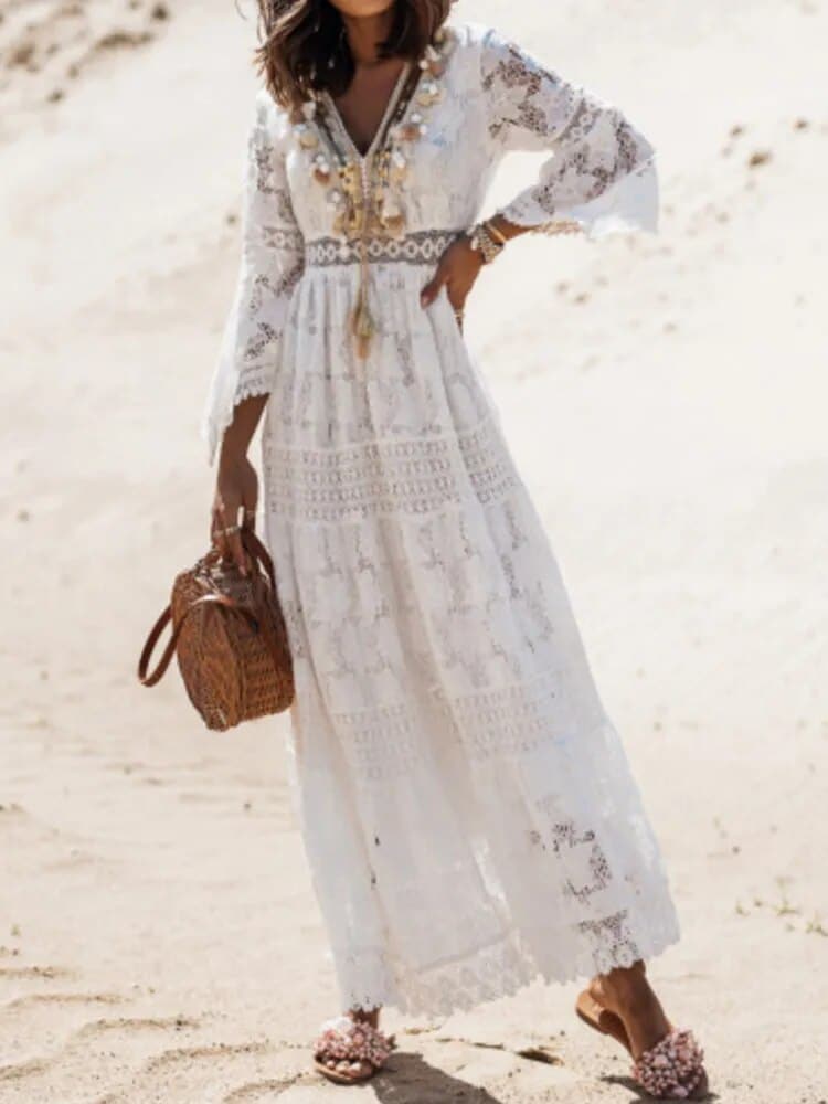 Boho Lace Maternity Dress