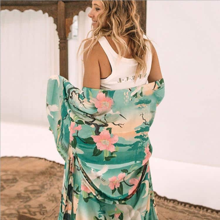 Pink and Green Kimono