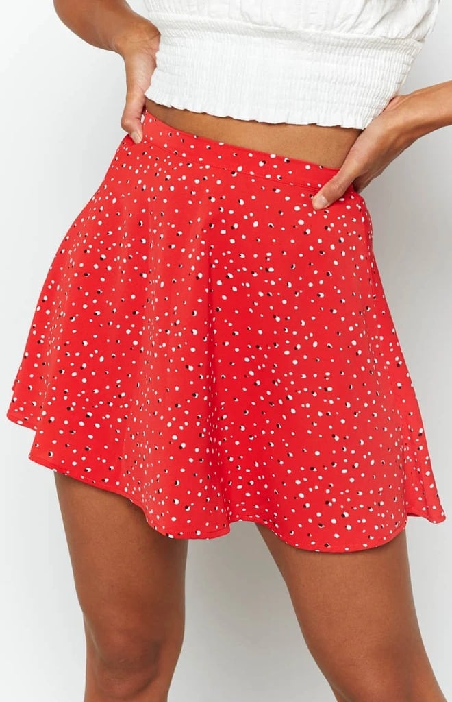 Red and White Boho Skirt