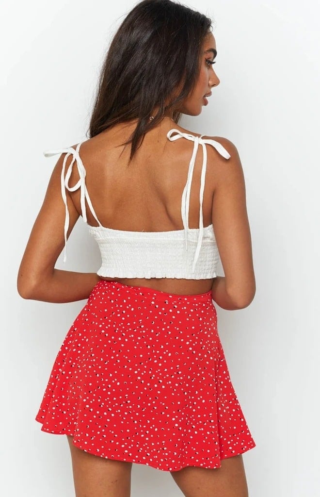 Red and White Boho Skirt