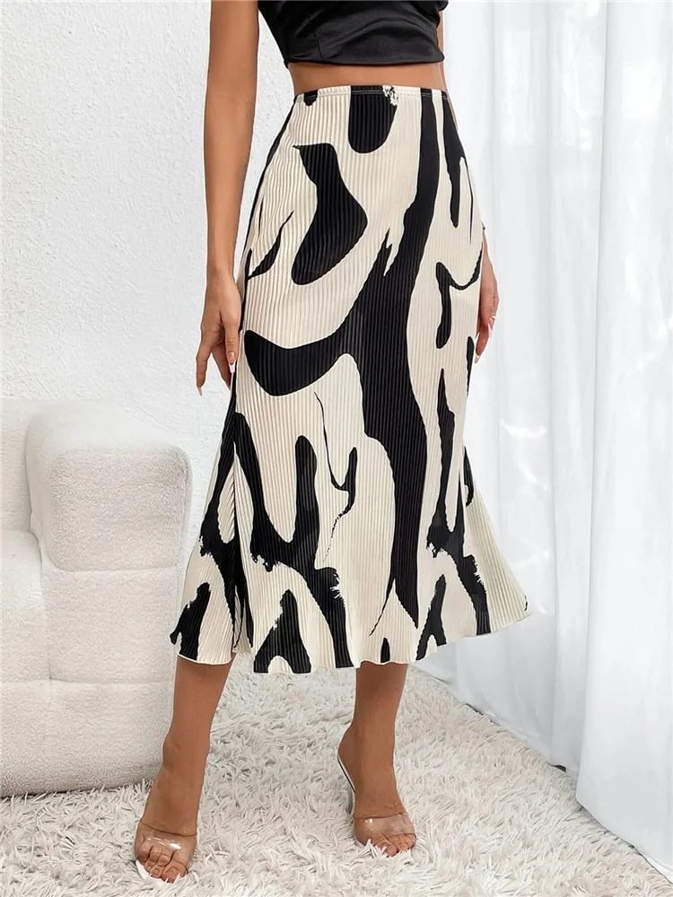Boho Pleated Midi Skirt