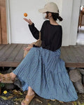 Blue Boho Maxi Skirt