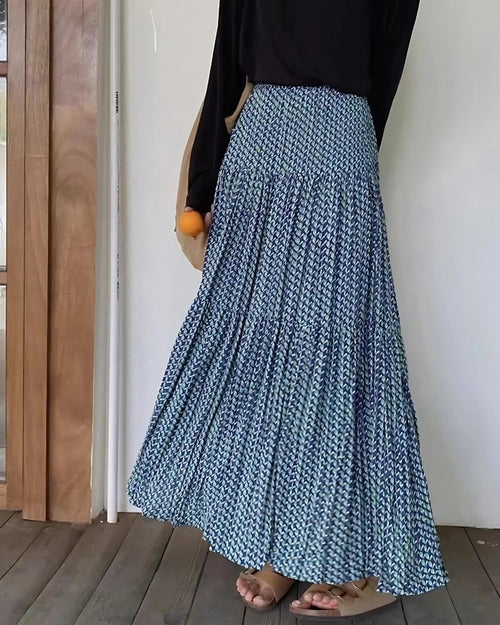 Blue Boho Maxi Skirt