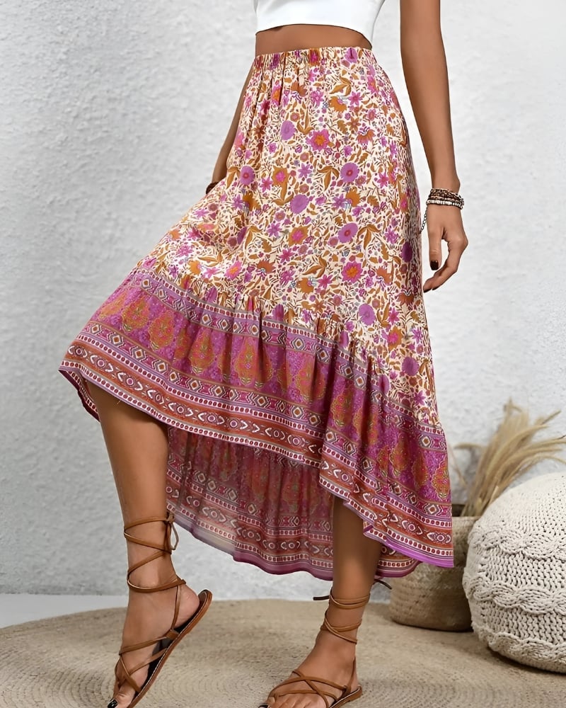 Orange Boho Skirt