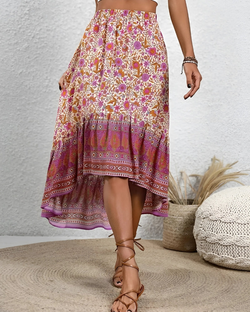 Orange Boho Skirt