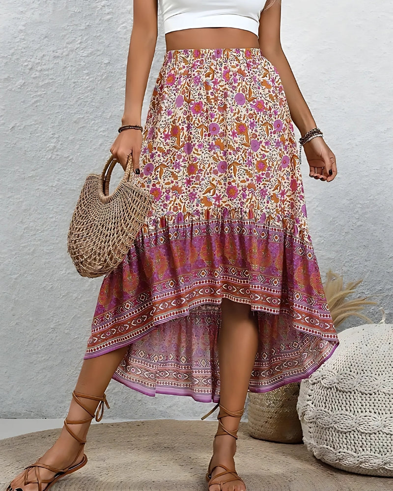 Orange Boho Skirt