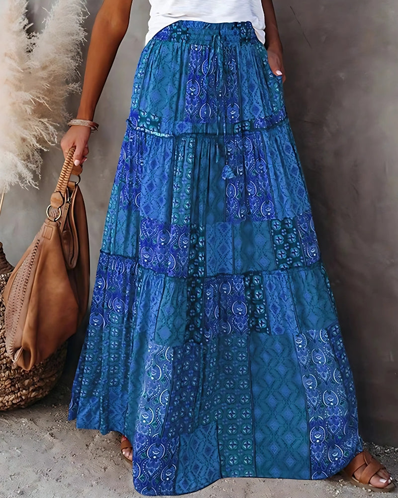 Boho Cotton Maxi Skirt
