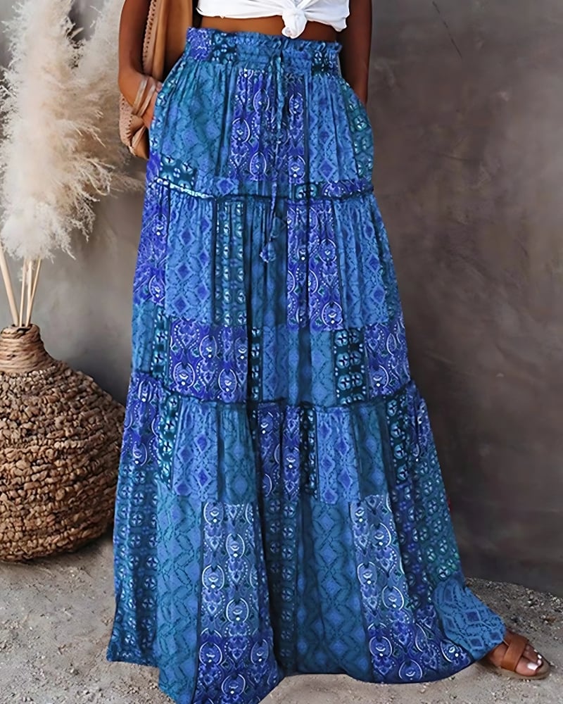 Boho Cotton Maxi Skirt