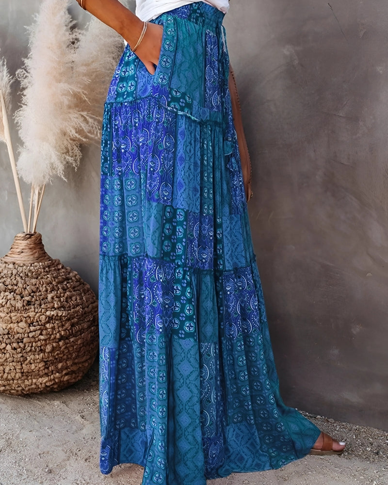 Boho Cotton Maxi Skirt