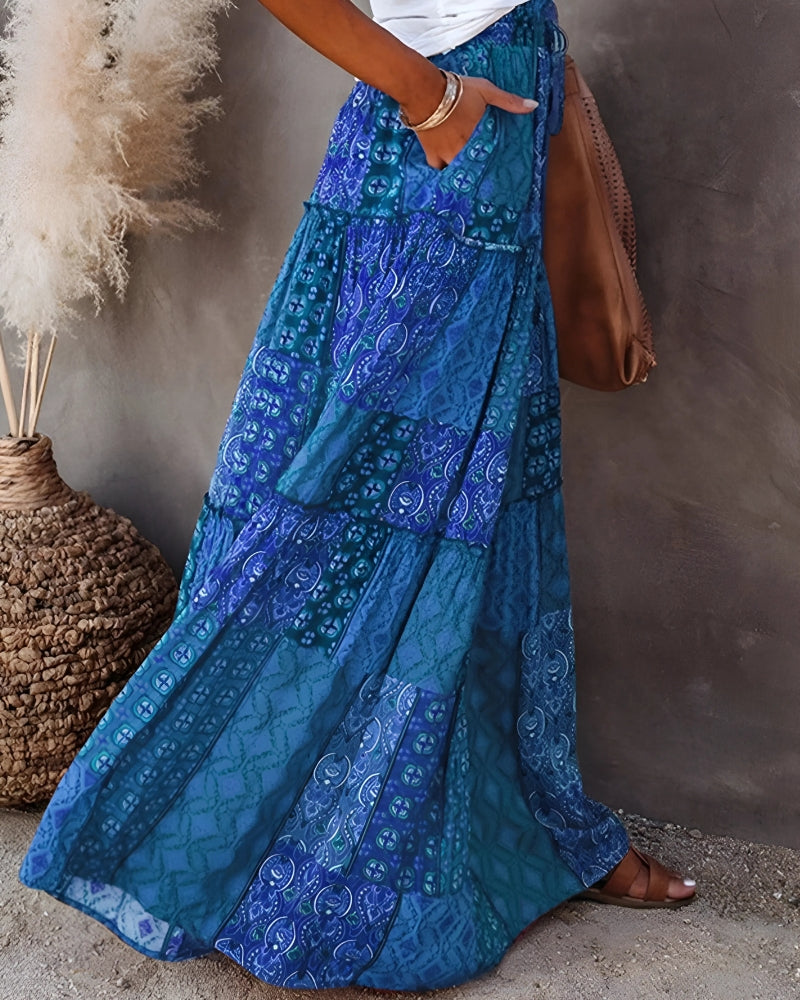 Boho Cotton Maxi Skirt