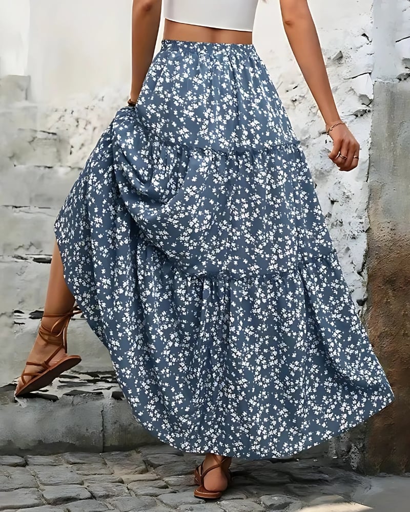 Elastic Waist Boho Skirt