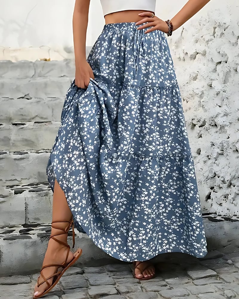 Elastic Waist Boho Skirt