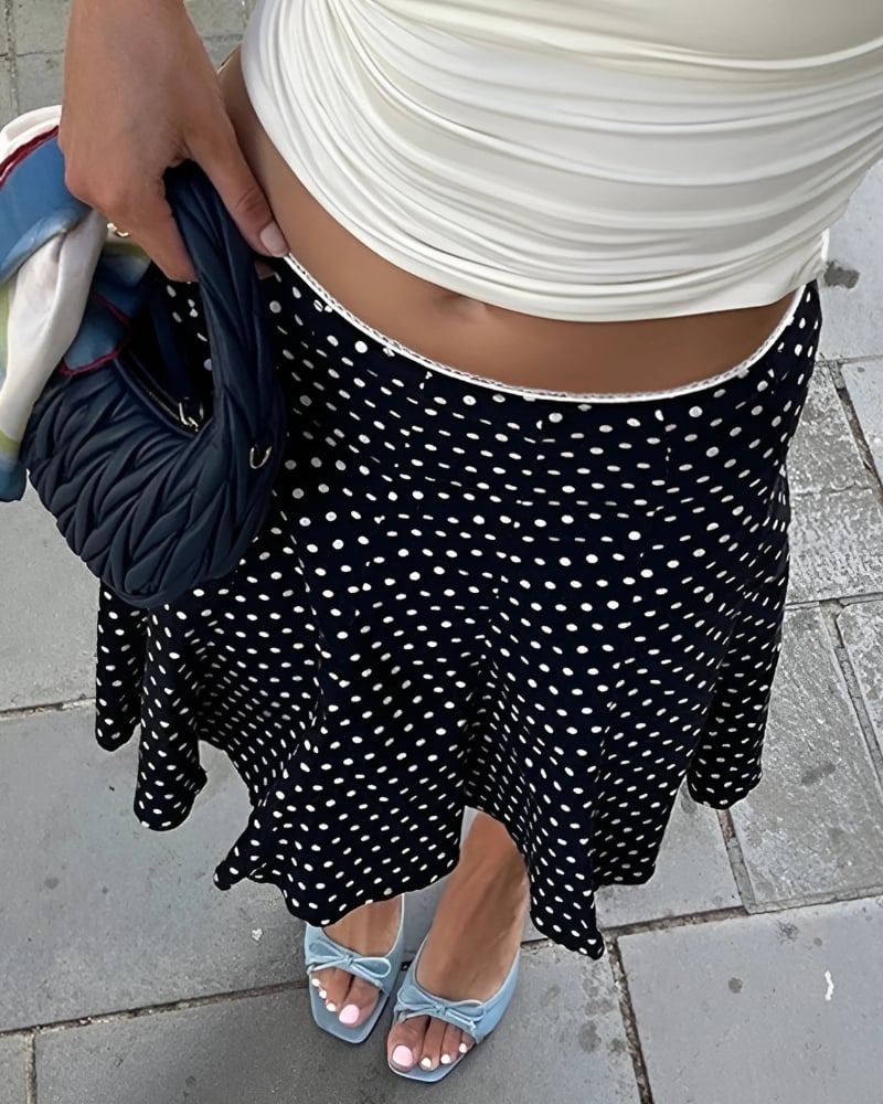 Black Boho Midi Skirt