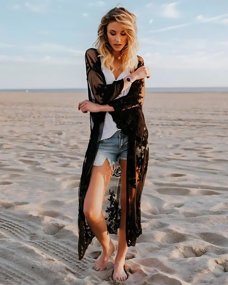 Long Black Kimono