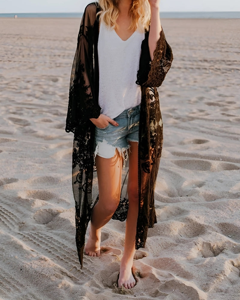 Long Black Kimono