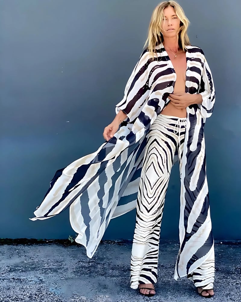 Black and White Kimono