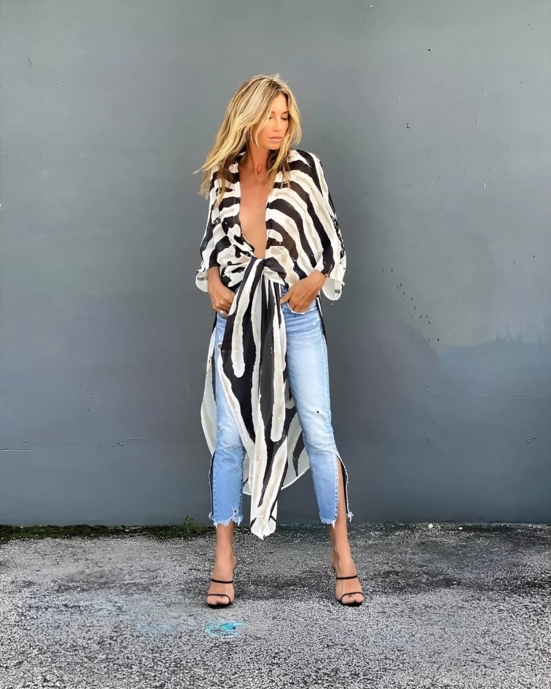 Black and White Kimono