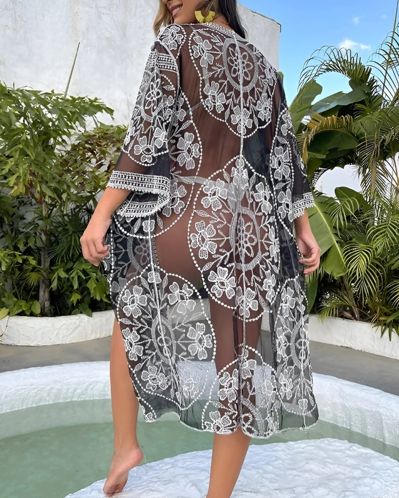 Black Lace Kimono