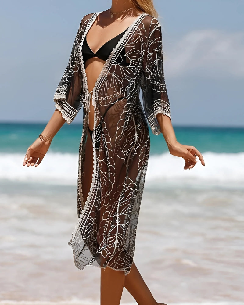 Black Lace Kimono