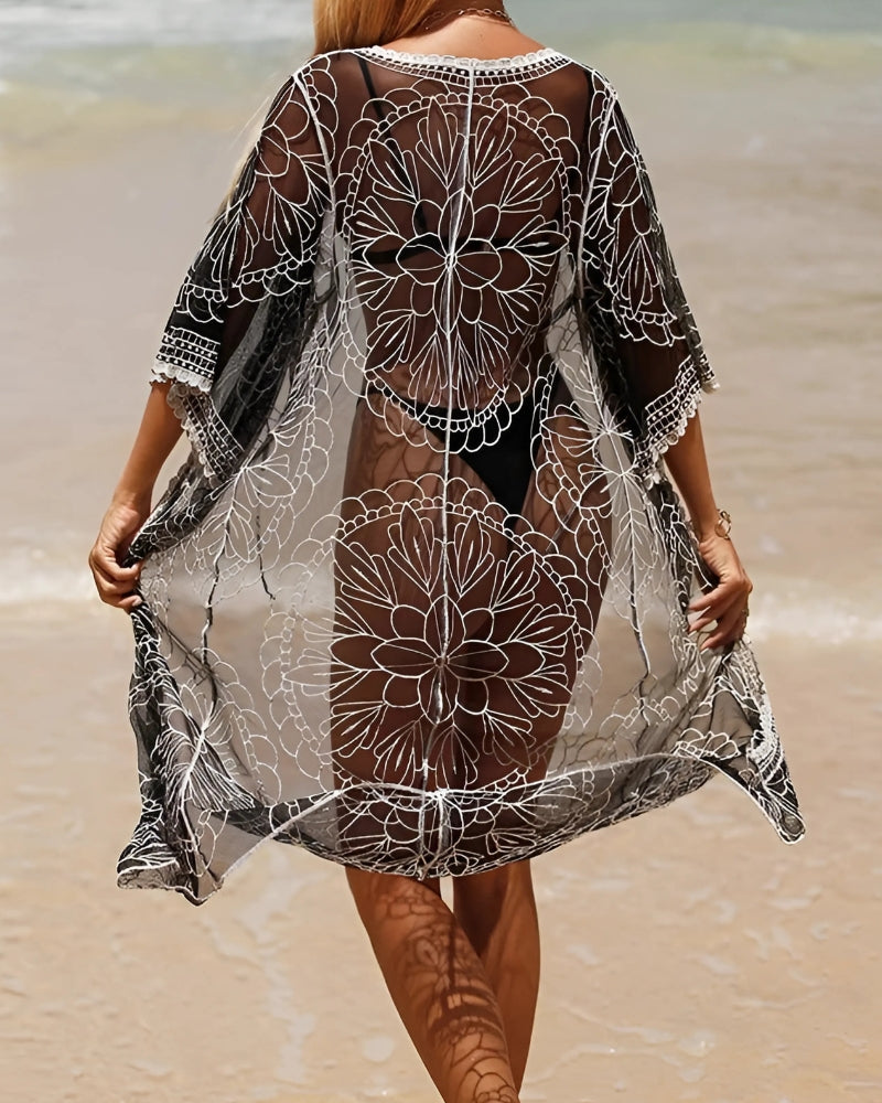 Black Lace Kimono
