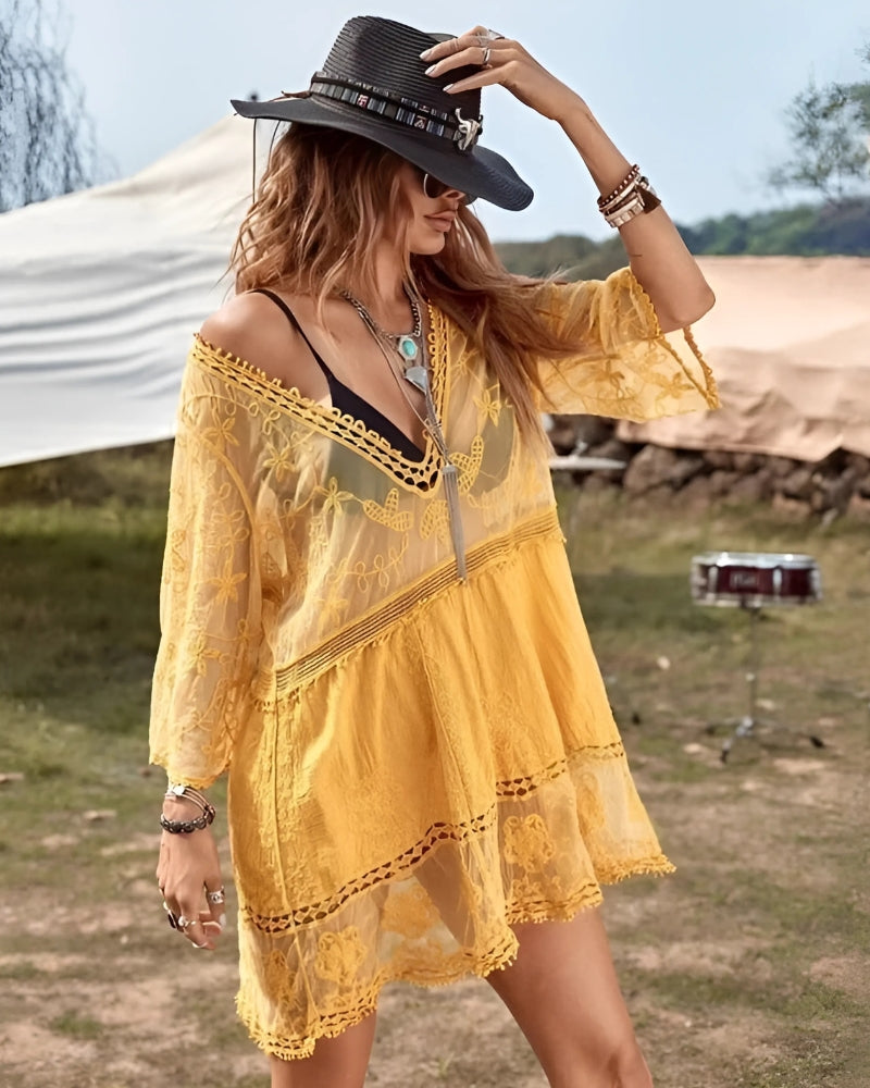 Floral Dress Embroidered