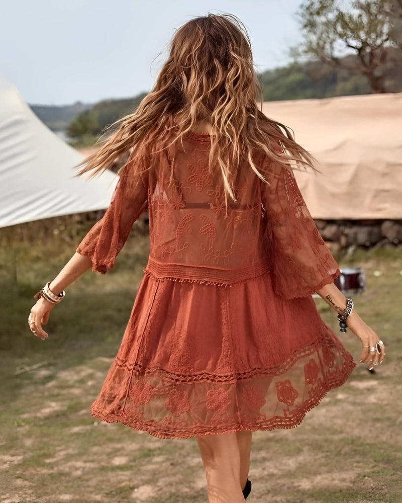 Floral Dress Embroidered