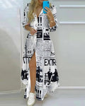 White Boho Long Sleeve Maxi Dress