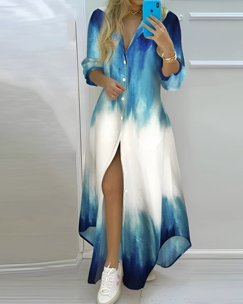 White Boho Long Sleeve Maxi Dress