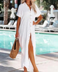 Short Sleeve Boho Maxi Dress