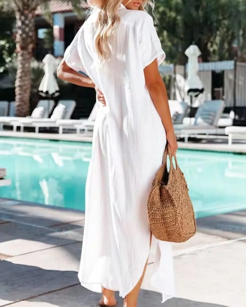 Short Sleeve Boho Maxi Dress