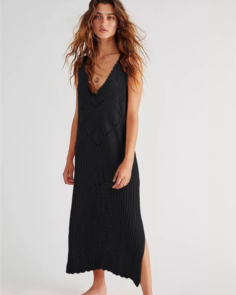 Black Crochet Beach Dress