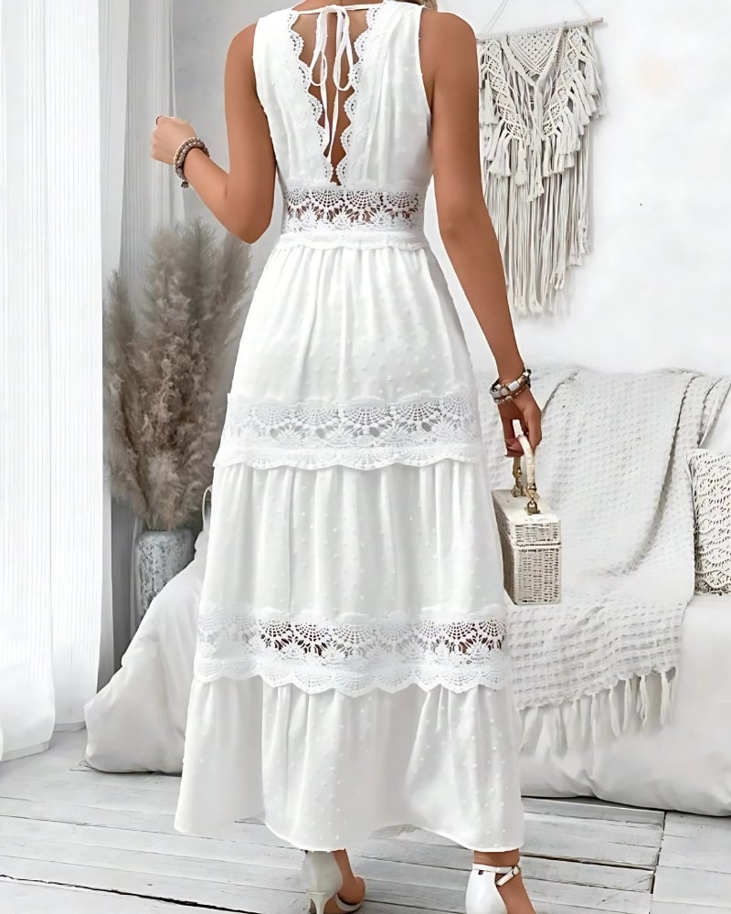 Tiered Maxi Dress White