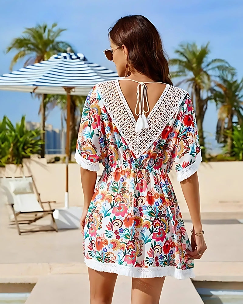 White Crochet Mini Dress