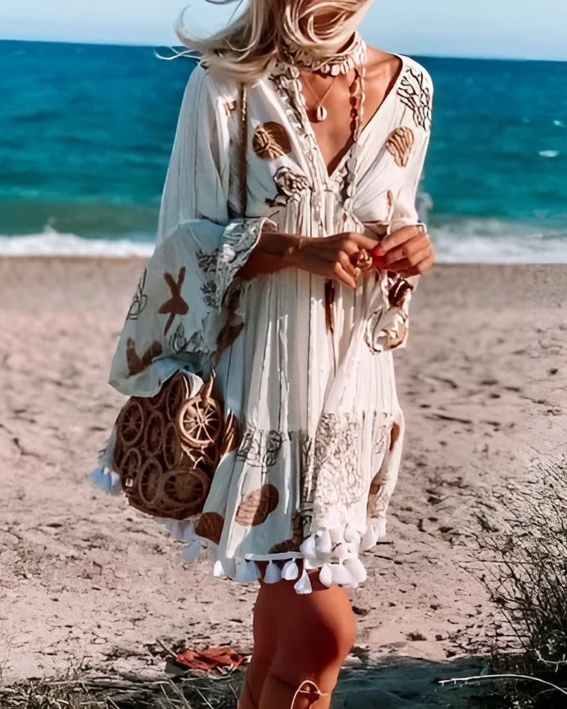 V Neck Flowy Dress
