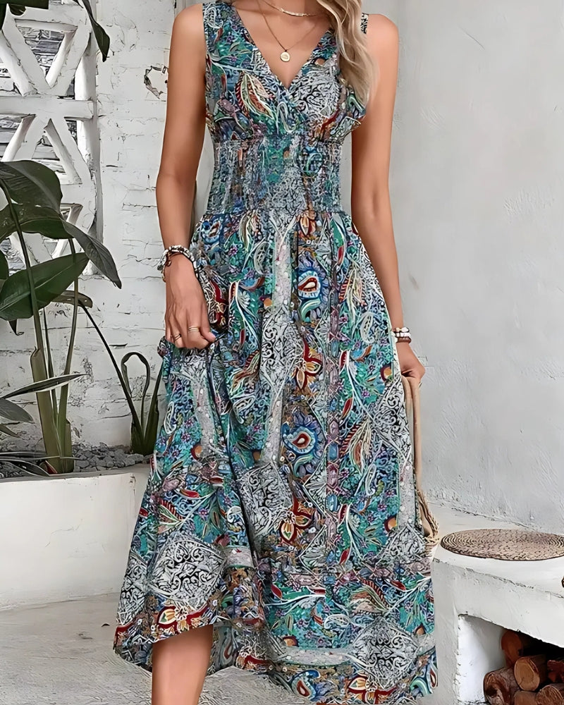 Blue Flowy Maxi Dress