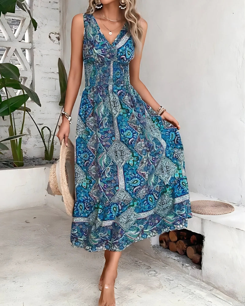 Blue Flowy Maxi Dress