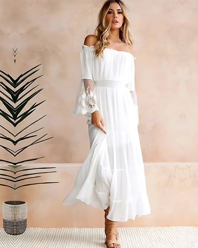 Off the Shoulder Flowy Dress