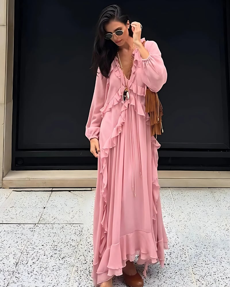 Pink Flowy Maxi Dress