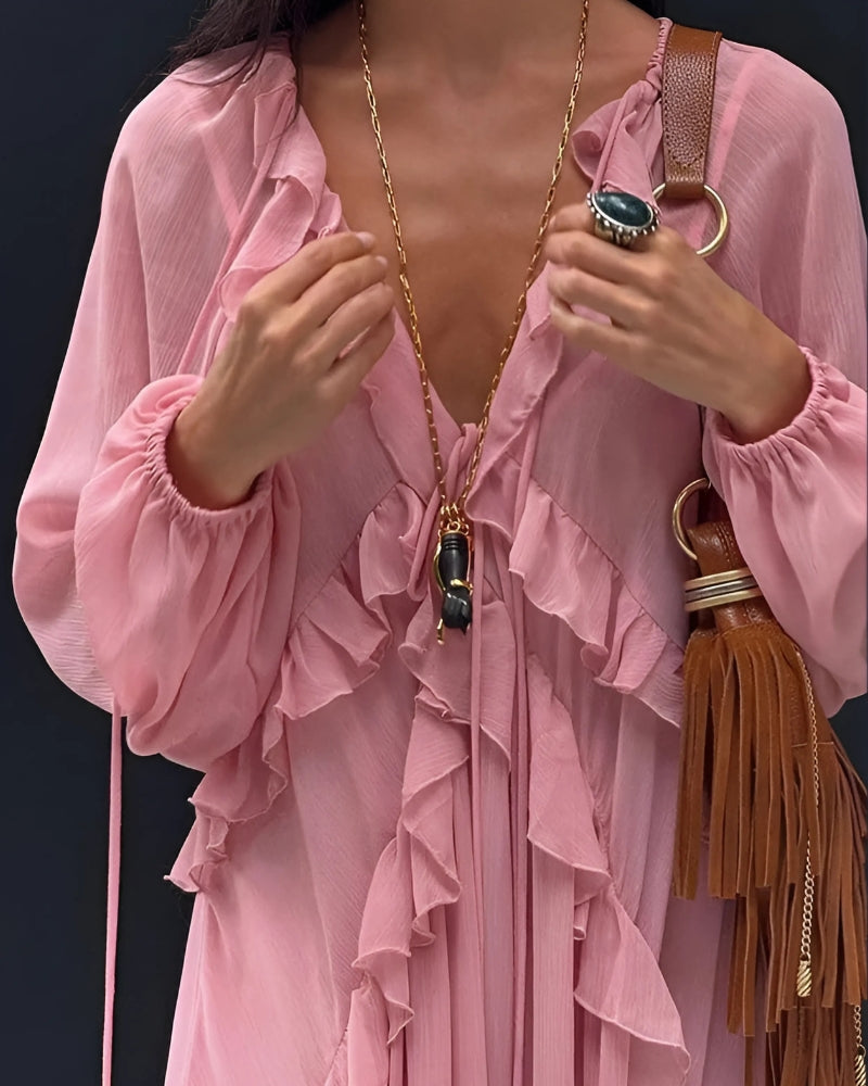 Pink Flowy Maxi Dress