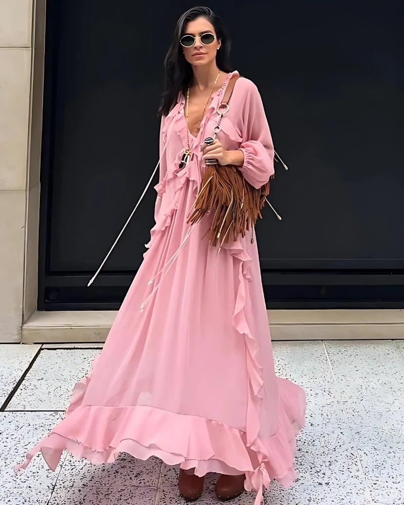 Pink Flowy Maxi Dress