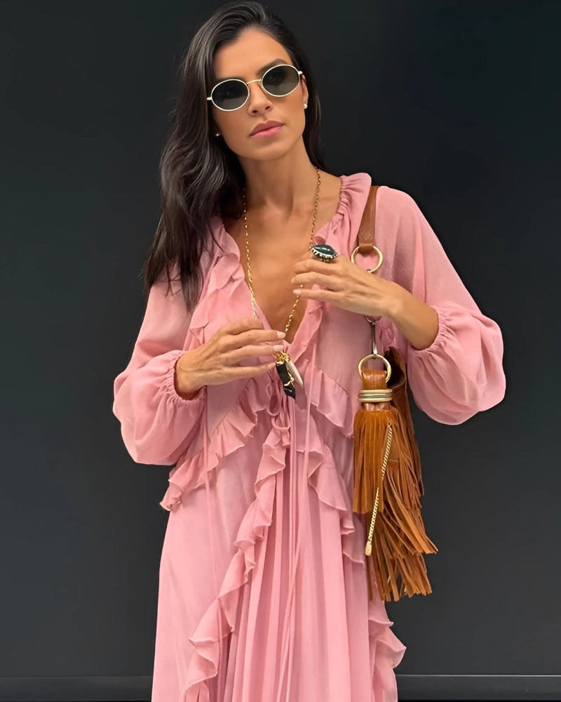 Pink Flowy Maxi Dress