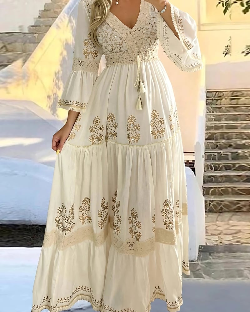 Boho Embroidered Maxi Dress