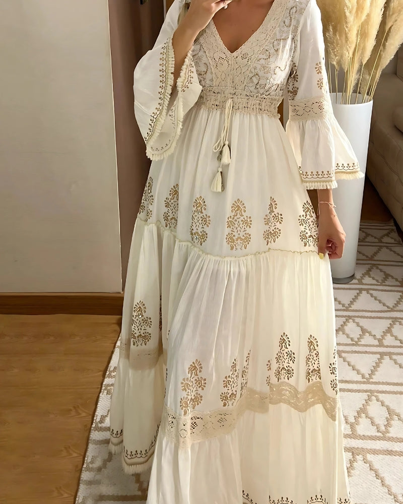 Boho Embroidered Maxi Dress