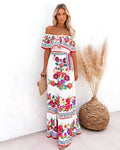 Tiered Ruffle Dress White