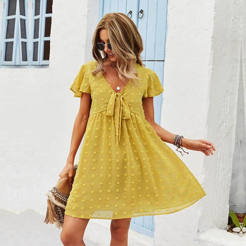 Bohemian Blue Chiffon Dress