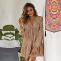 Brown Flowy Mini Dress