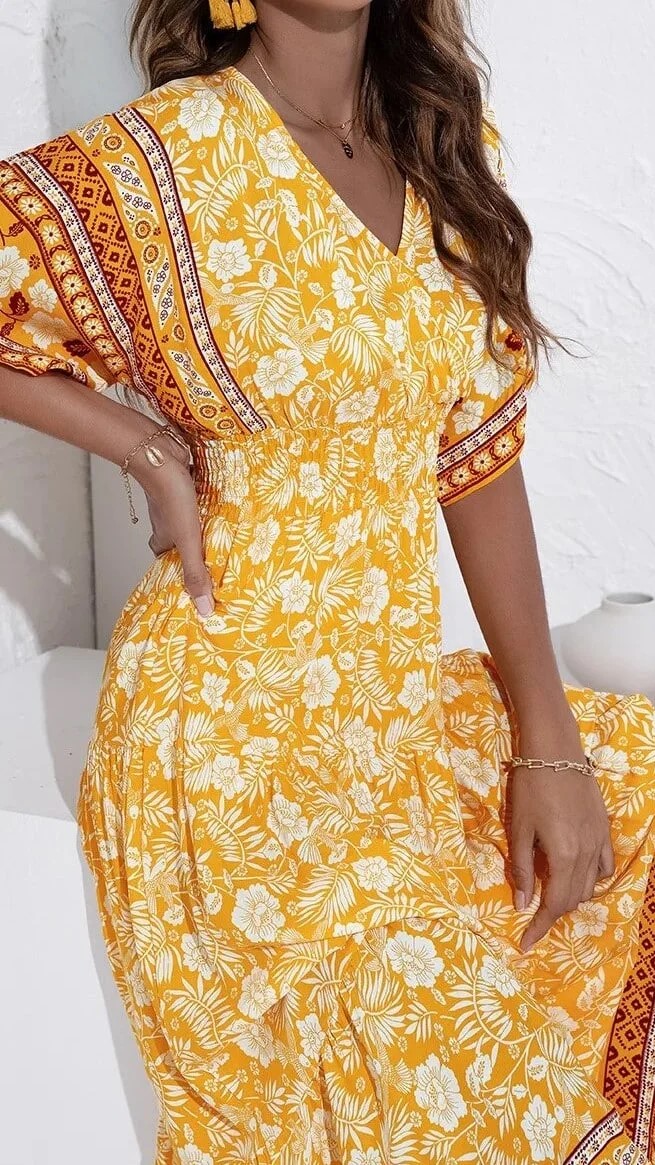 Yellow Flowy Maxi Dress