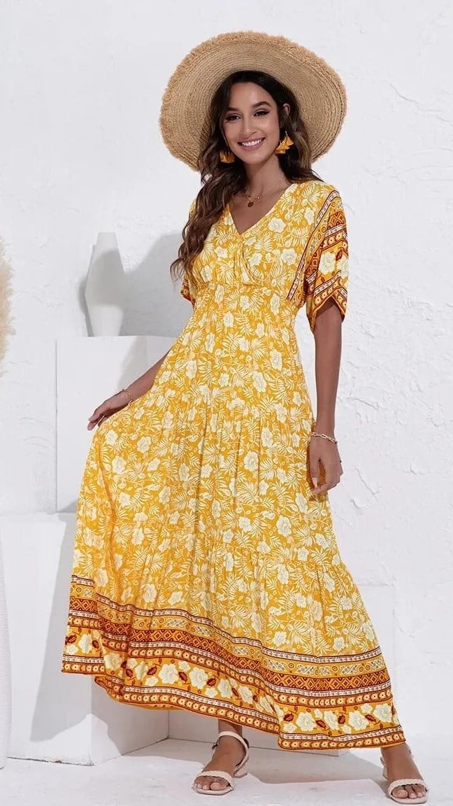 Yellow Flowy Maxi Dress