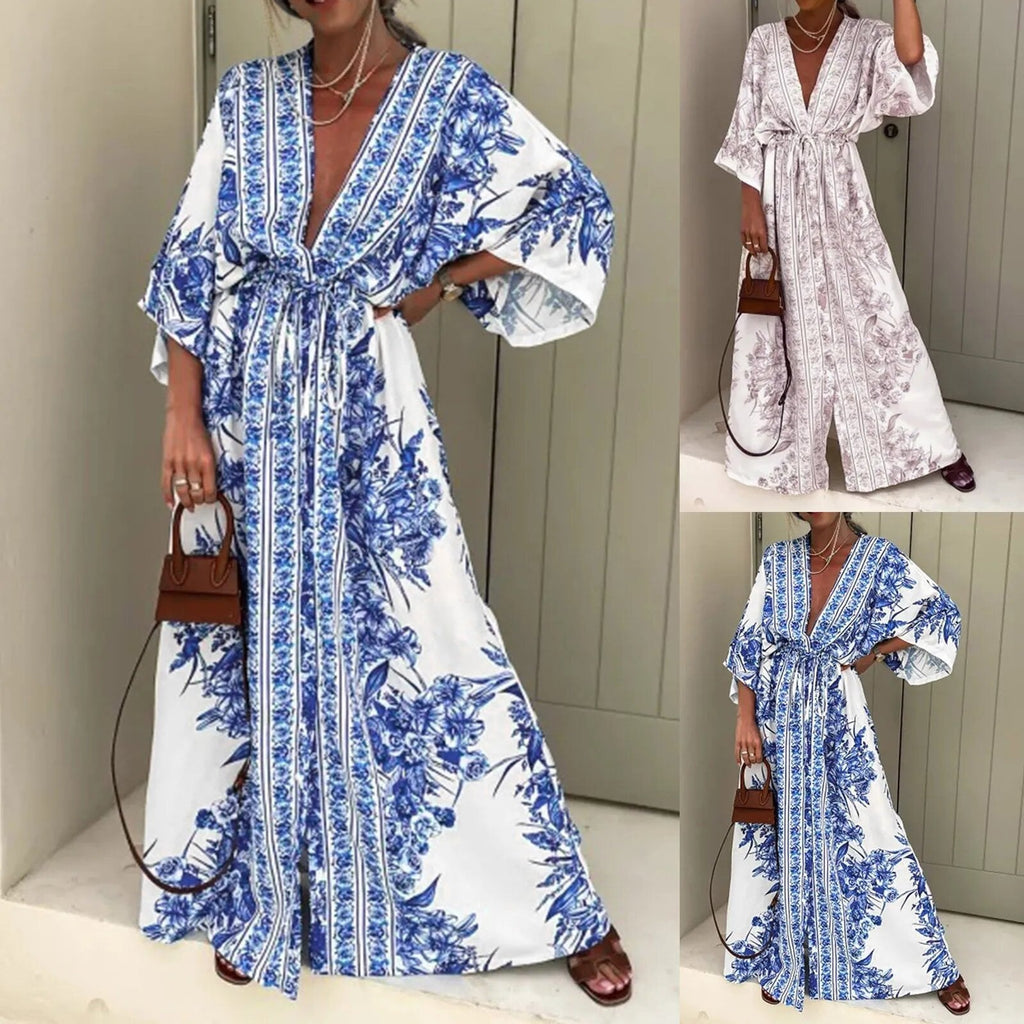Brown Bell Sleeve Dress