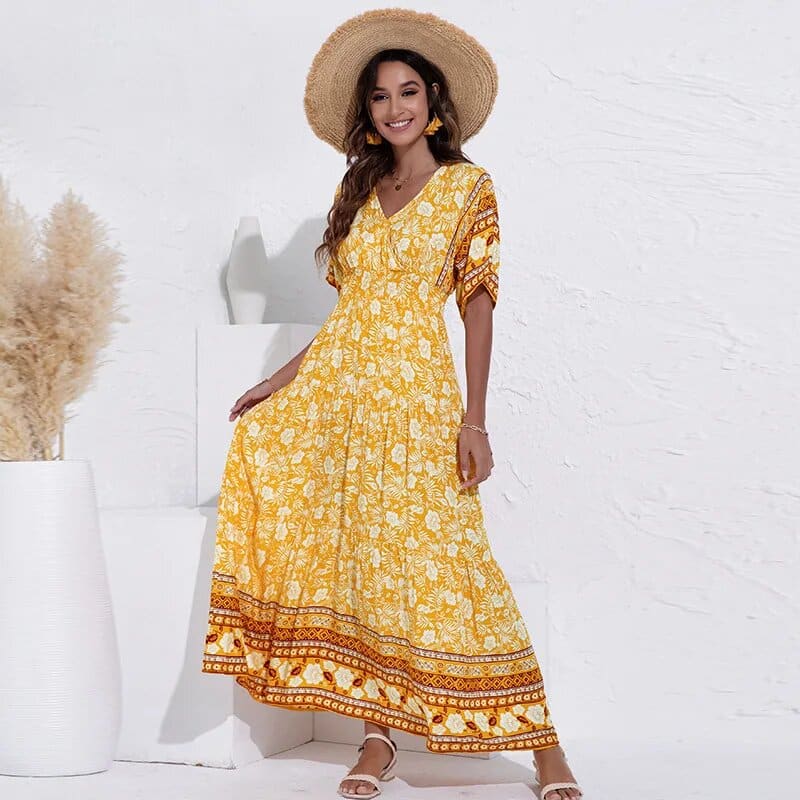 Yellow Flowy Maxi Dress